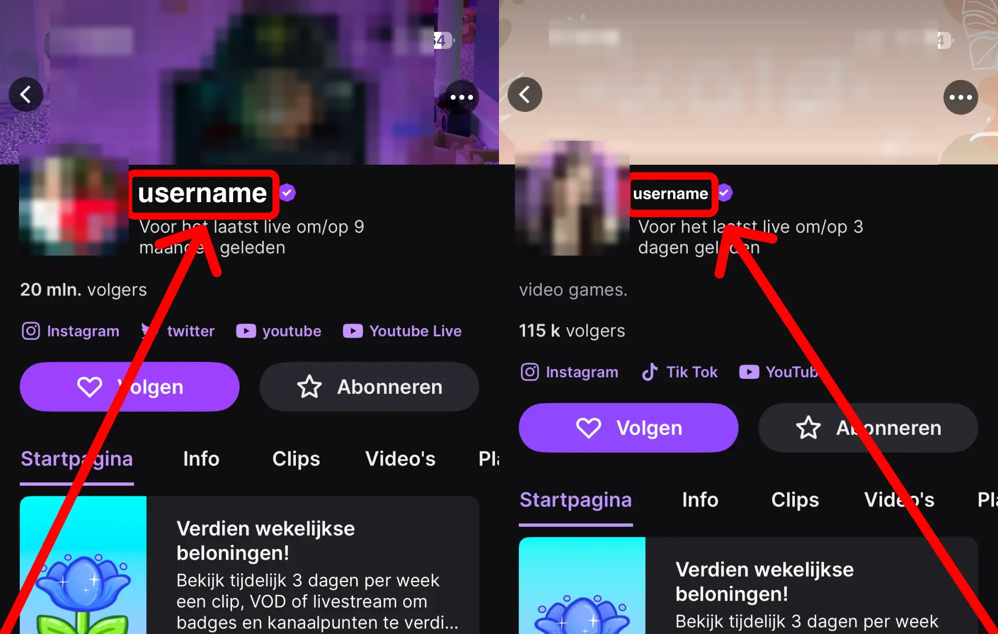 Twitch-livekijkers kopen: stappenplan met screenshots – hier vind je je Twitch-gebruikersnaam of profiellink